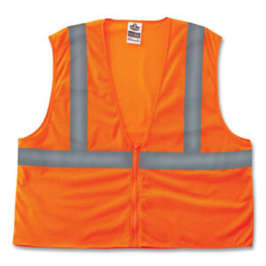 GloWear 8205Z Class 2 Super Economy Mesh Vest, Polyester, Orange, Large/X-Large