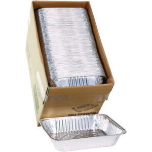 Aluminum Steam Table Pan, Heavy Duty Deep Half-Size, 2.6" Deep, 11.8 x 9.4, 100/Carton