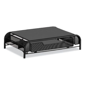 Powered Onyx Monitor Stand, 18.25" x 11.75" x 4.5", Black