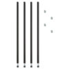 Stackable Posts For Wire Shelving, 36 "High, Black, 4/Pack