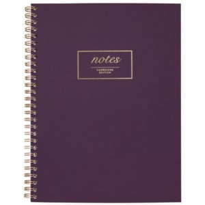 Jewel Tone Notebook, Gold Twin-Wire, 1-Subject, Wide/Legal Rule, Purple Cover, (80) 9.5 x 7.25 Sheets