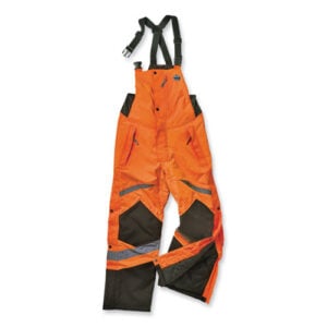 GloWear 8928 Class E Hi-Vis Insulated Bibs, Large, Orange