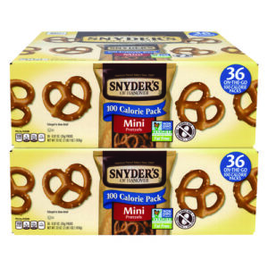 Mini Pretzels. 0.92 oz Pack, 36 Packs/Box, 2 Boxes/Carton