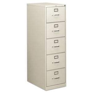 310 Series Vertical File, 5 Legal-Size File Drawers, Light Gray, 18.25" x 26.5" x 60"