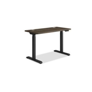 Coordinate Height Adjustable Desk Bundle 2-Stage, 46" x 22" x 27.75" to 47", Florence WalnutBlack
