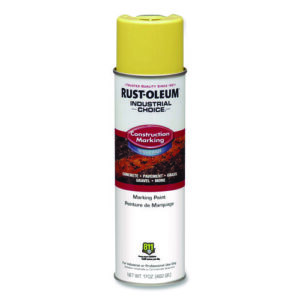 Industrial Choice M1400 System Water-Based Construction Marking Paint, Flat High Vis Yellow, 17 oz Aerosol Can, 12/Carton