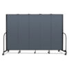 Portable Room Divider, 9 ft 5" x 0.75" x 6 ft, Vinyl/Fiberglass/Steel, Blue