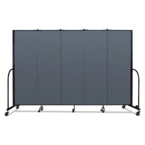 Portable Room Divider, 9 ft 5" x 0.75" x 6 ft, Vinyl/Fiberglass/Steel, Blue