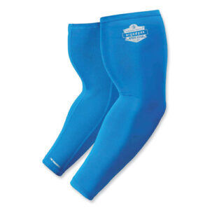 Chill-Its 6690 Performance Knit Cooling Arm Sleeve, Polyester/Spandex, X-Large, Blue, 2 Sleeves