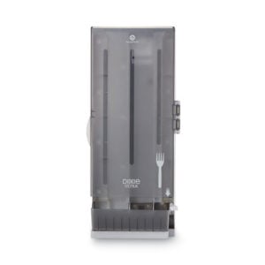 SmartStock Utensil Dispenser, Holds 120 Forks, 10 x 8.78 x 24.75, Smoke