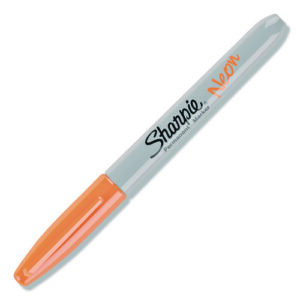 Neon Permanent Markers, Fine Bullet Tip, Neon Orange