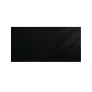 Aria Low-Profile Frameless Magnetic Glassboard, 120" x 48", Black Surface