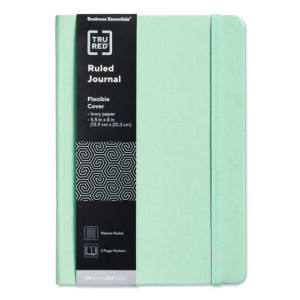Flexible-Cover Business Journal, 1-Subject, Narrow Rule, Sage Cover, (128) 5.5 x 8 Sheets