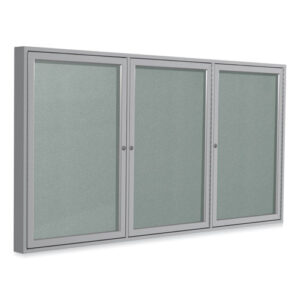 Enclosed Outdoor Bulletin Board, 72" x 36", Silver Surface, Satin Aluminum Frame