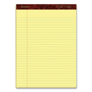 Ruled Writing Pad, Wide/Legal Rule, 50 Canary-Yellow 8.5 x 11.75 Sheets, Dozen