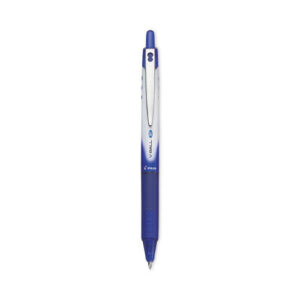 VBall RT Liquid Ink Rollerball Pen, Retractable, Extra-Fine 0.5 mm, Blue Ink, Blue/White Barrel