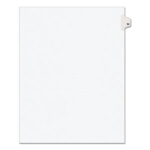 Preprinted Legal Exhibit Side Tab Index Dividers, Avery Style, 10-Tab, 52, 11 x 8.5, White, 25/Pack, (1052)