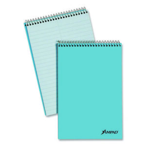 Steno Pads, Gregg Rule, Blue Cover, 80 Green-Tint 6 x 9 Sheets