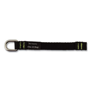 Squids 3700 Nylon Webbing Tool Tails with D-Rings, 2 lb Max Working Capacity, 5.5", Black, 6/Pack, 10 Packs/Carton