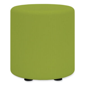 Learn Cylinder Vinyl Ottoman, 15" x 15" x 18", Green