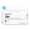 HP 738M (A24VMA) Original Designjet Ink Cartridge, Cyan