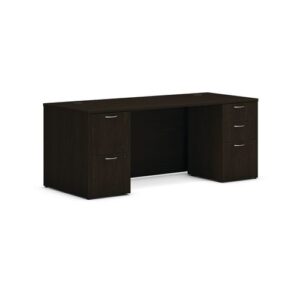 Mod Double Pedestal Desk Bundle, 72" x 30" x 29", Java Oak