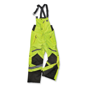 GloWear 8928 Class E Hi-Vis Insulated Bibs, Medium, Lime