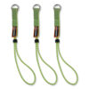 Squids 3703 Elastic Loop Tool Tails with D-Rings, 15 lb Max Working Capacity, 15" Long, Lime, 3/Pack, 20 Packs/Carton