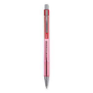 Better Ballpoint Pen, Retractable, Medium 1 mm, Red Ink, Translucent Red Barrel, Dozen