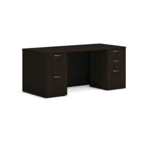 Mod Double Pedestal Desk Bundle, 66" x 30" x 29", Java Oak