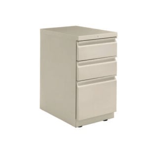 Flagship Freestanding Support Pedestal, Left or Right, 3-Drawers: Box/Box/File, Legal/Letter, Light Gray, 15" x 22.88" x 28"
