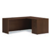 Mod L-Station Single Pedestal Desk Bundle, 60" x 72" x 29", Sepia Walnut