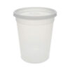Newspring DELItainer Microwavable Container, 32 oz, 4.55" Diameter x 5.55" h, Clear, Plastic, 240/Carton