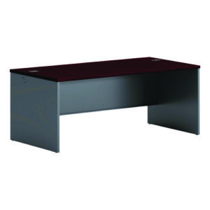 38000 Series Desk Shell, 72" x 36" x 29.5", Mahogany/Charcoal