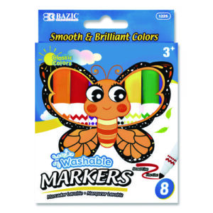 Products Broad Line Jumbo Washable Markers, Broad Bullet Tip, 8 Assorted Colors, 24/Set