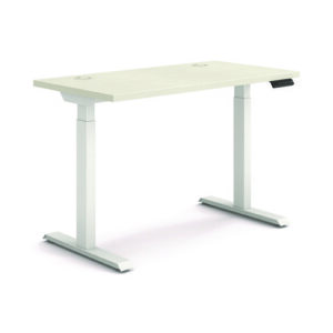 Coordinate Height Adjustable Desk Bundle 2-Stage, 46" x 22" x 27.75" to 47", Silver Mesh/Designer White