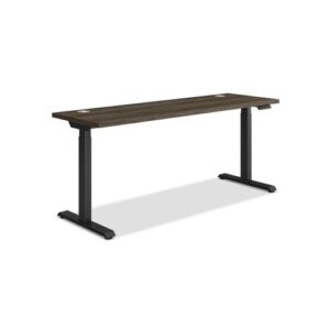 Coordinate Height Adjustable Desk Bundle 2-Stage, 70" x 22" x 27.75" to 47", Florence WalnutBlack