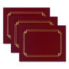 Premium Textured Certificate Holder, 12.65 x 9.75, Burgundy, 3/Pack