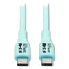 USB-C Antibacterial Cable, USB 2.0, USB Type-C (USB-C) to USB Type-C (M/M), 6 ft, Light Blue