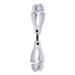 Squids 3420 Dual Clip Swivel Glove Clip Holder, 1 x 0.6 x 5.5, Acetal Copolymer, Granite, 100/Pack