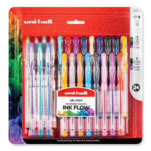 Gel Pen, Stick, Assorted Point Sizes, Assorted Ink and Barrel Colors, 24/Pack