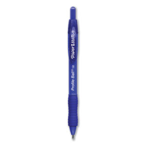 Profile Ballpoint Pen, Retractable, Medium 1 mm, Blue Ink, Translucent Blue Barrel, 4/Pack