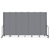 Portable Room Divider, 13 ft 1" x 0.75" x 7 ft 4", Vinyl/Fiberglass/Steel, Gray