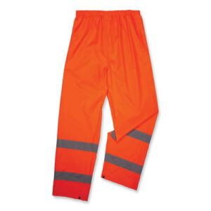 GloWear 8916 Class E Lightweight Hi-Vis Rain Pants, Large, Orange