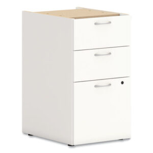 Mod Support Pedestal, Left or Right, 3-Drawers: Box/Box/File, Legal/Letter, Simply White, 15" x 20" x 28"