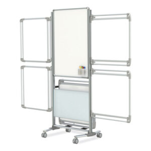 Nexus Easel Whiteboard, 32" x 76.13", White Surface, Satin Aluminum Frame