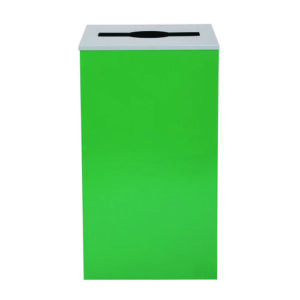 29 Gallon Trash/Recycling Cans, Steel, Green Can with Mixed Lid