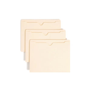 Manila File Jackets, 2-Ply Straight Tab, Letter Size, Manila, 100/Box