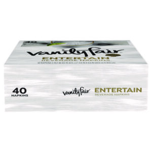 Entertain Beverage Napkins, 2-Ply, 9.8 x 9.8, White, 40/Pack, 12 Packs/Carton