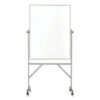 Reversible Magnetic Porcelain Whiteboard with Aluminum Frame, 36" x 48", White Surface, Satin Aluminum Frame